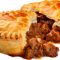 Golden-brown beef pie with flaky pastry and savoury beef filling at Local takeaway in Sydney