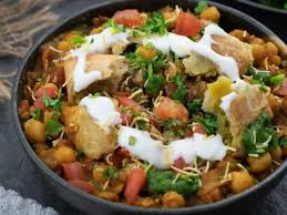 Delicious samosa chaat with chutneys and yogurt at Local Takeaway in Sydney